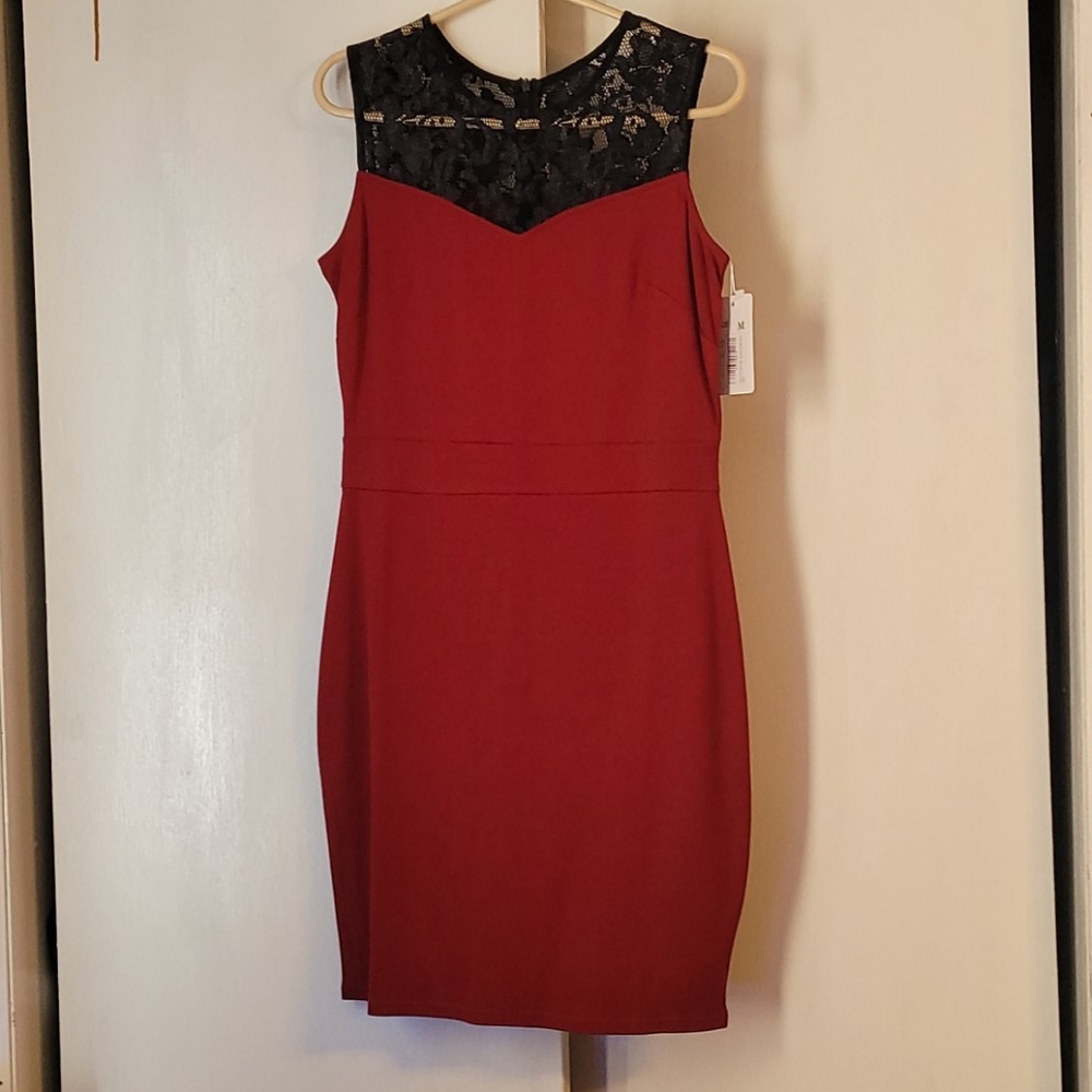 Dark Red/Black Bodycon Dress